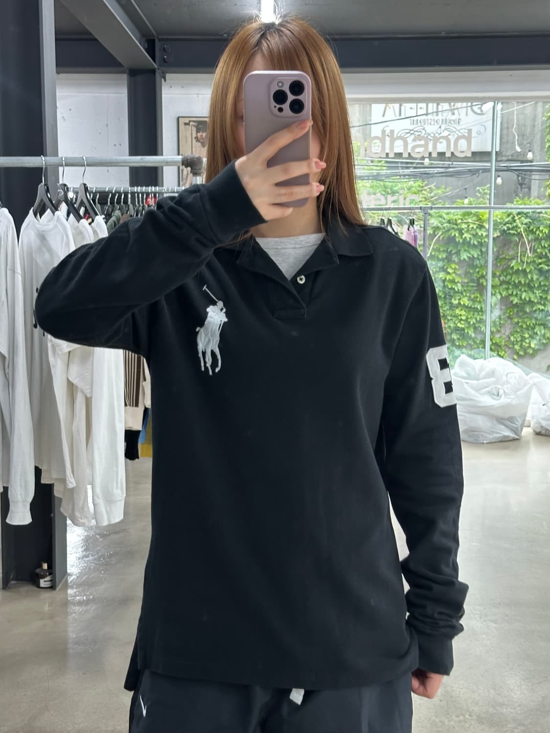 폴로랄프로렌 빅포니 넘버링 PK롱슬리브 블랙 상품이미지1