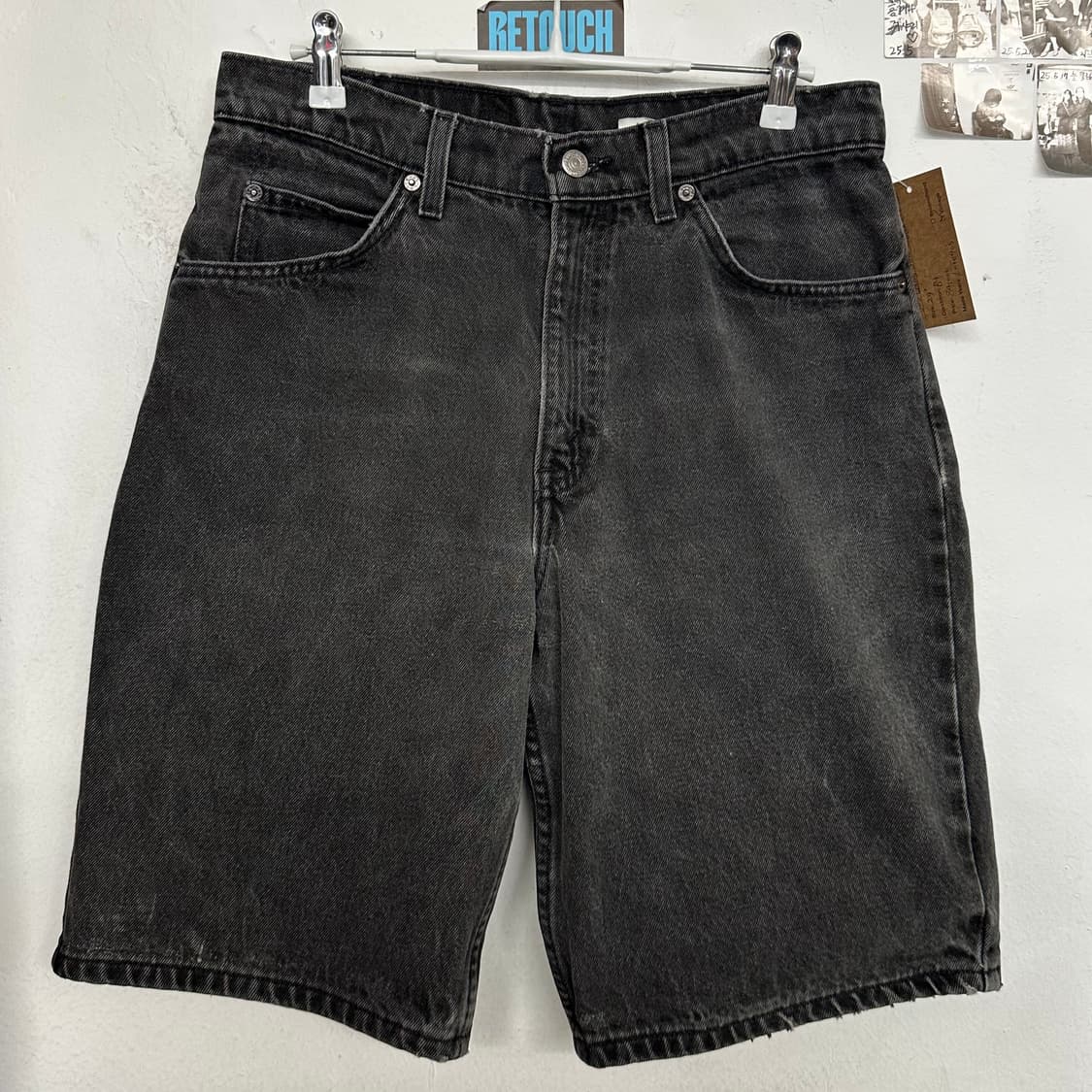 90’s 리바이스 550 오렌지탭 흑청 반바지 상품이미지1