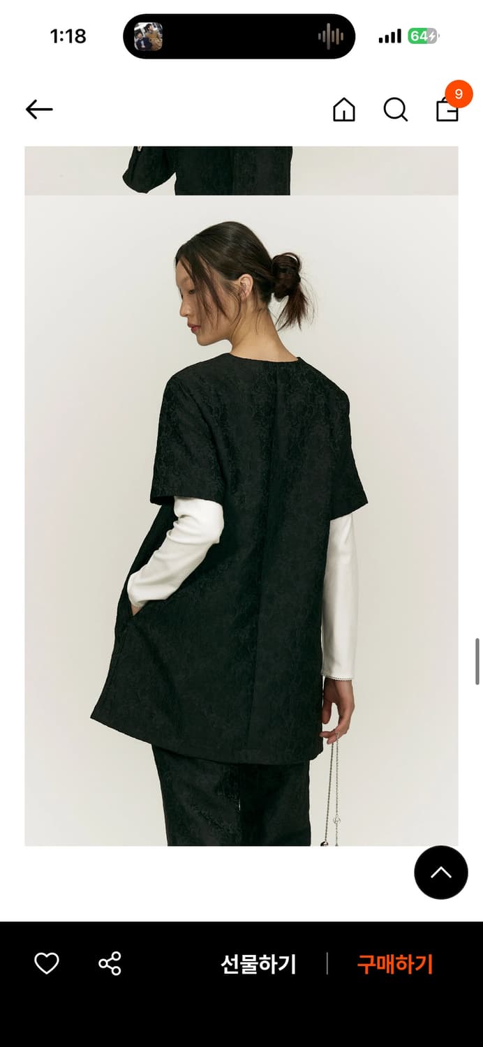 솔티페블 원피스 블랙 DAMASK JACQUARD DRESS 상품이미지5