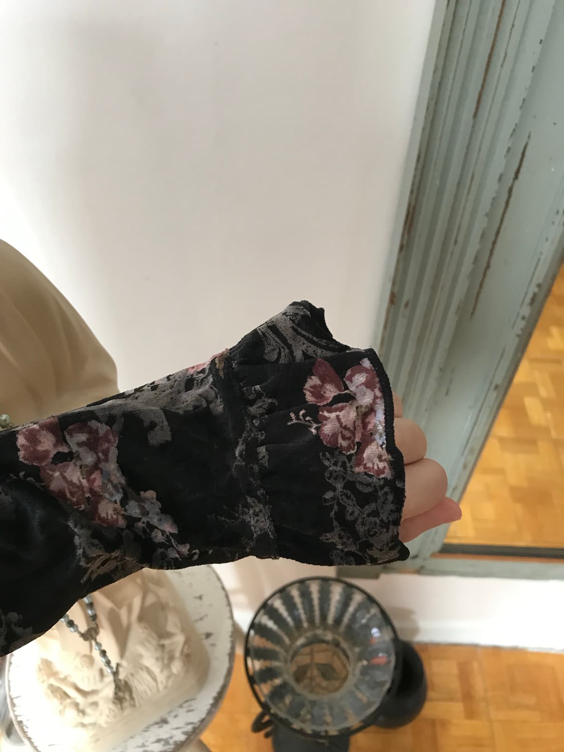 vintage velvet pattern top 상품이미지2