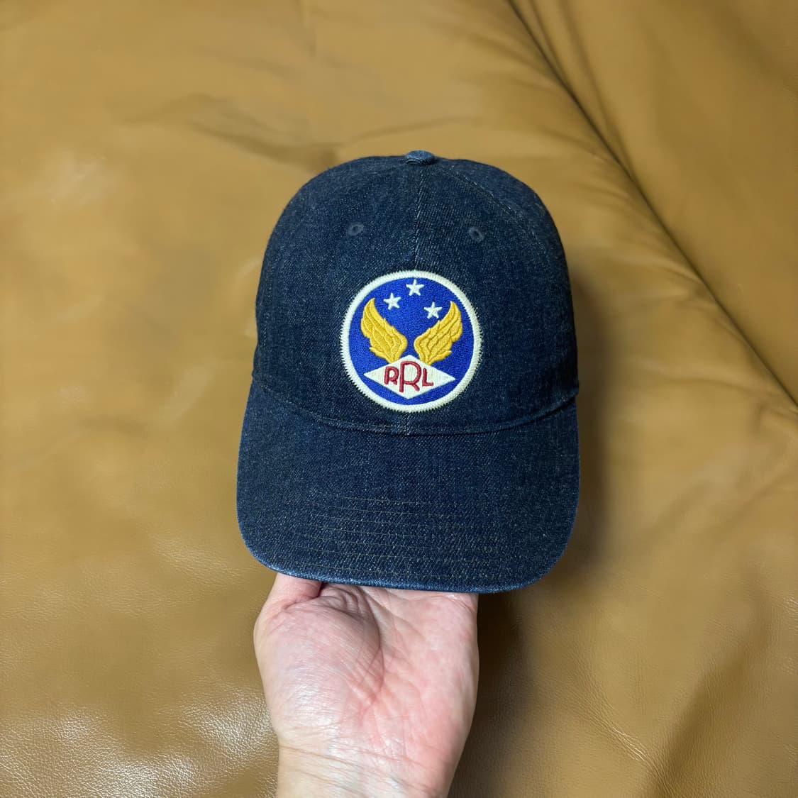 RRL 더블알엘 랄프로렌 폴로 데님 6패널 볼캡 윙캡 모자 (Denim) 상품이미지2