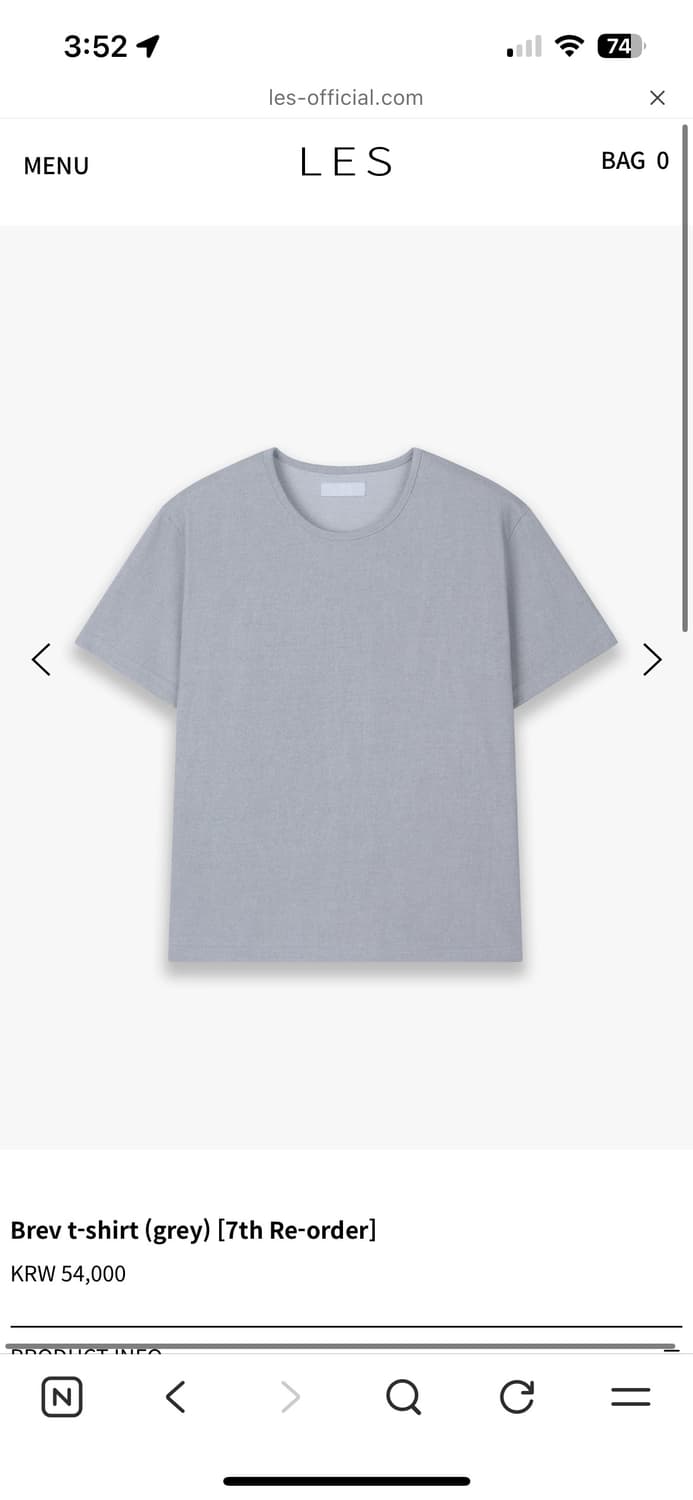[2] les Brev t-shirt (grey) 상품이미지1