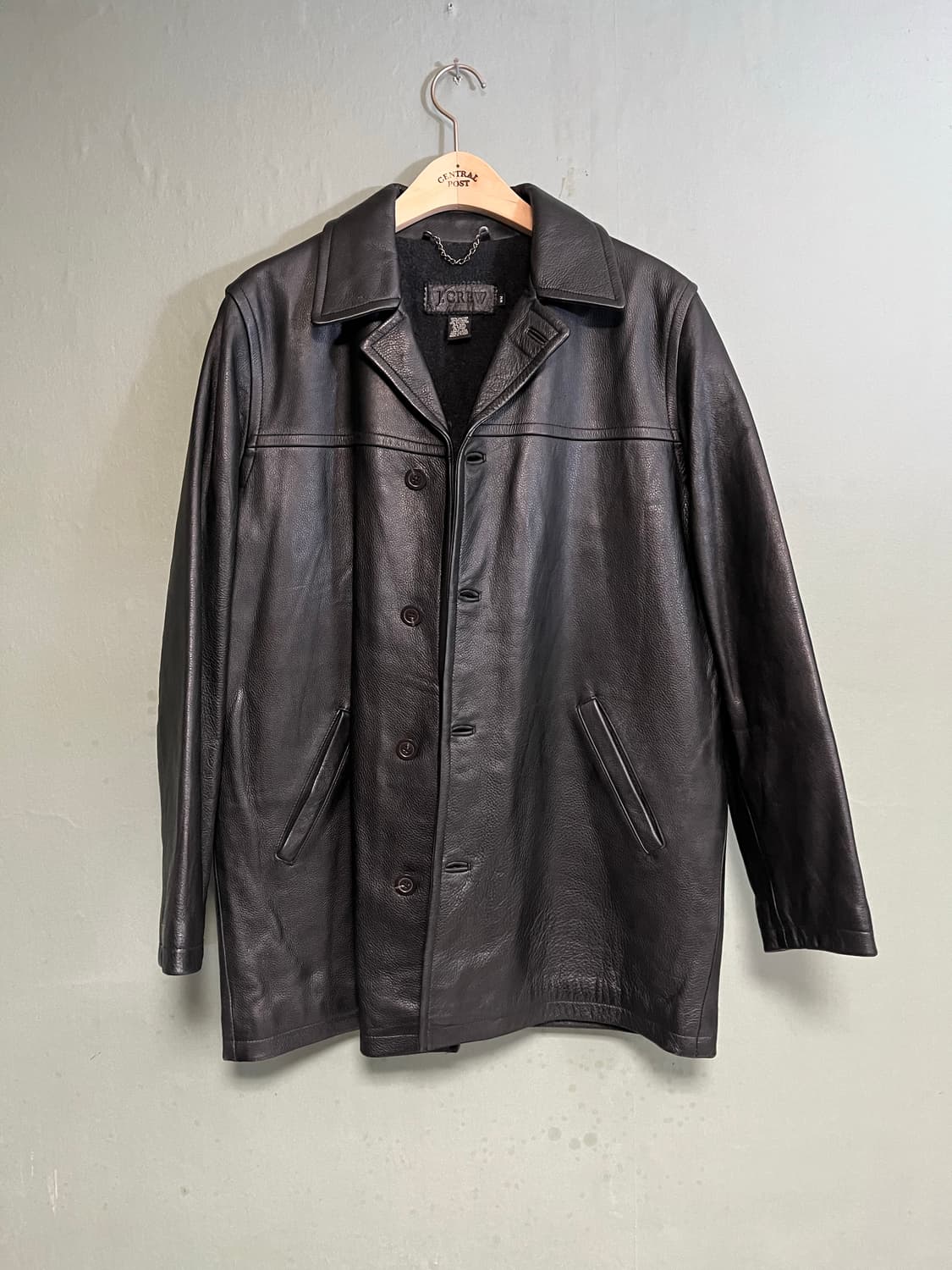 90s-00 J.CREW Leather Car Coat 상품이미지2