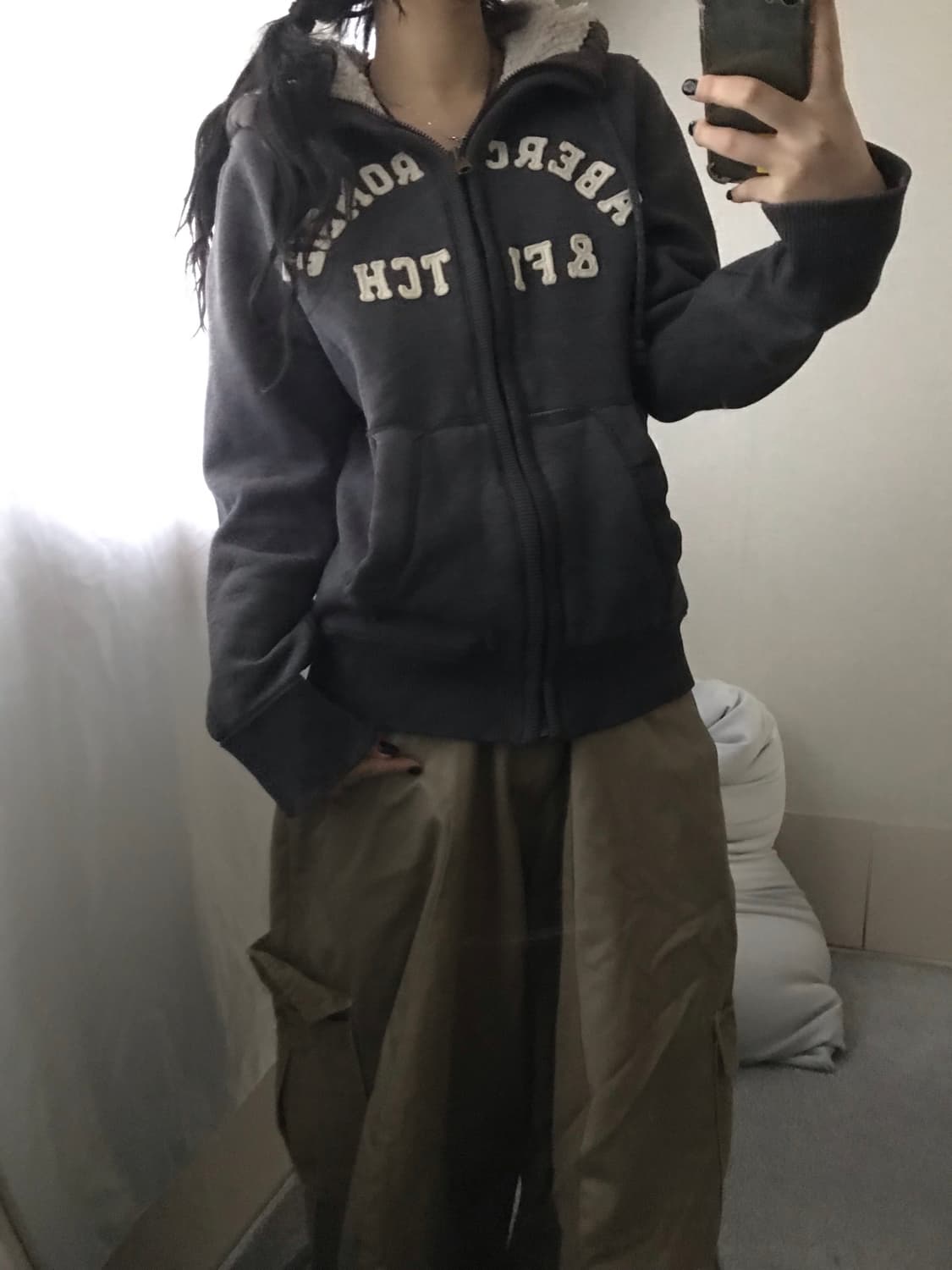 아베크롬비 그레이 퍼후드집업 상품이미지4