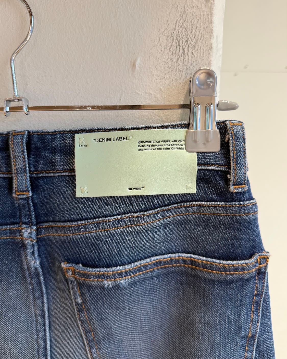오프화이트 데님 스트레치 스키니 팬츠  상품이미지7