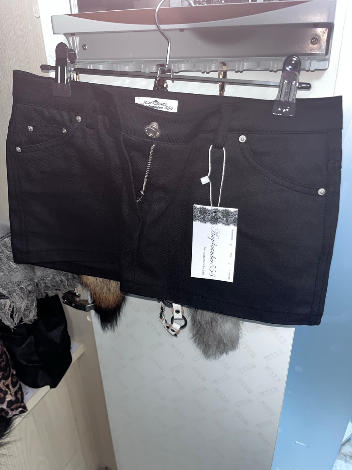 <새상품>엔넘파 로우웨스트 스커트 블랙 s 상품이미지1