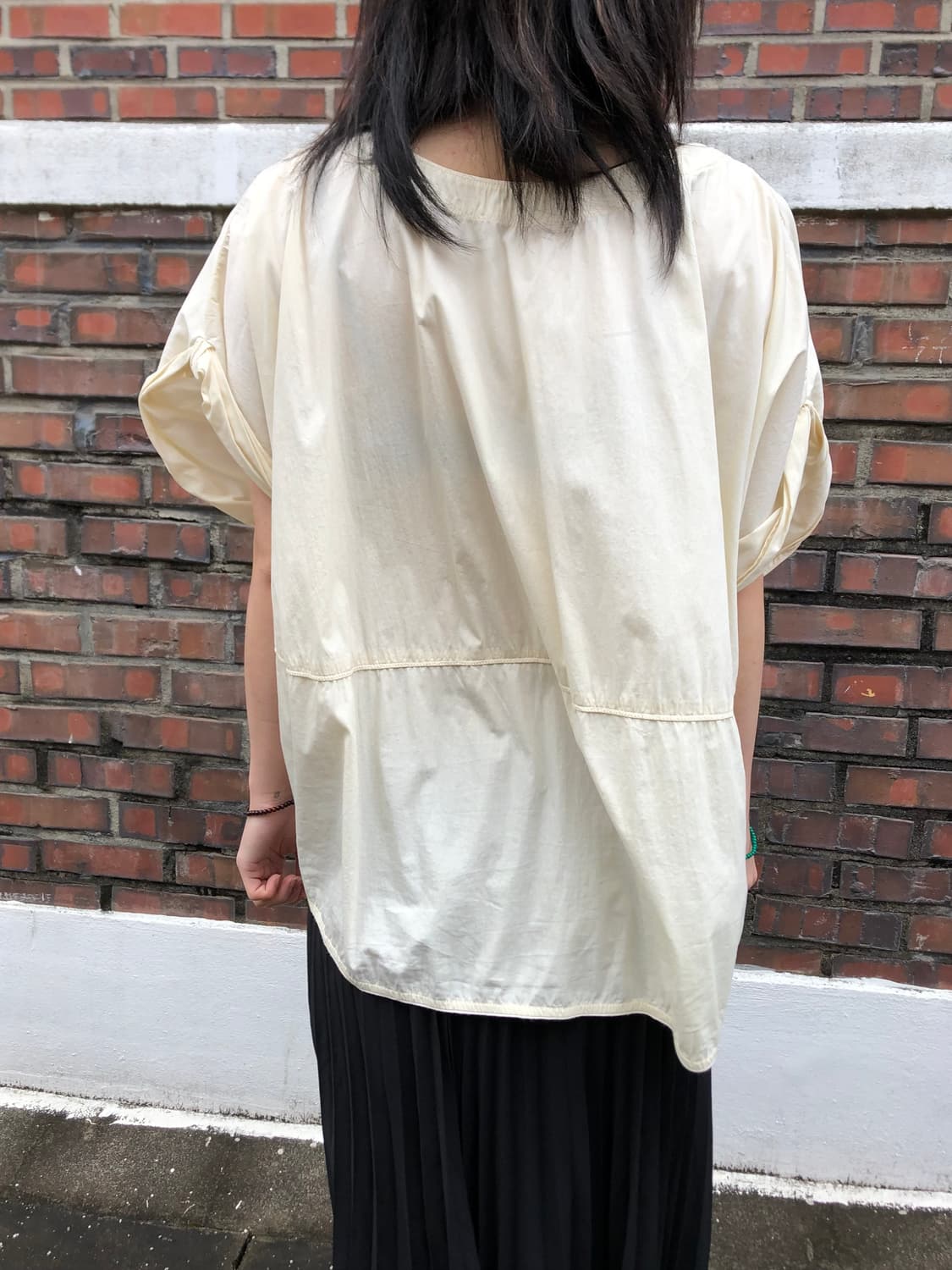 System Knot Cross Half Blouse 상품이미지4