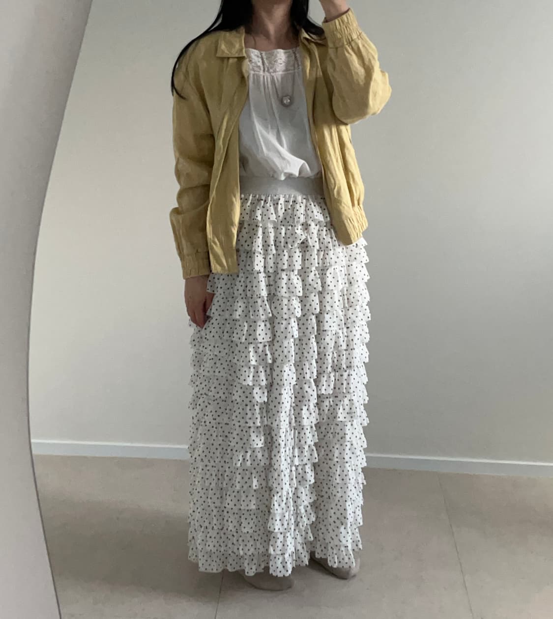 도트 캉캉 프릴 스커트  상품이미지2