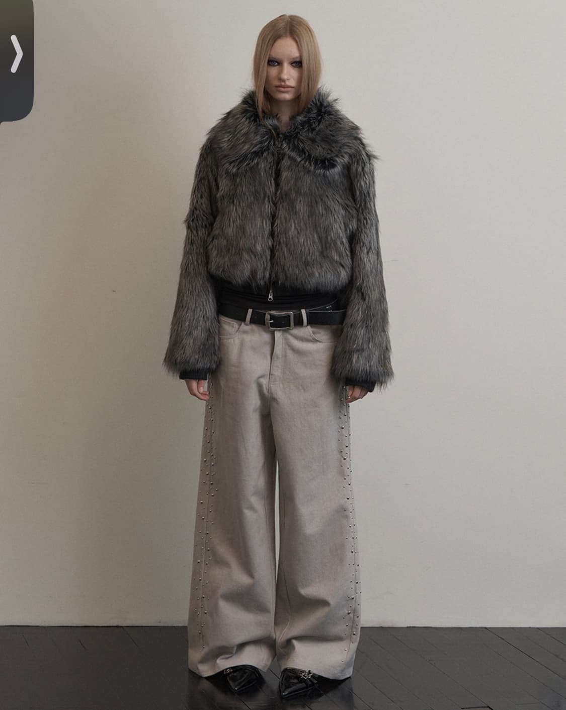 셋업이엑스이 SIDE BEADS PANTS / LIGHT GREY 상품이미지2