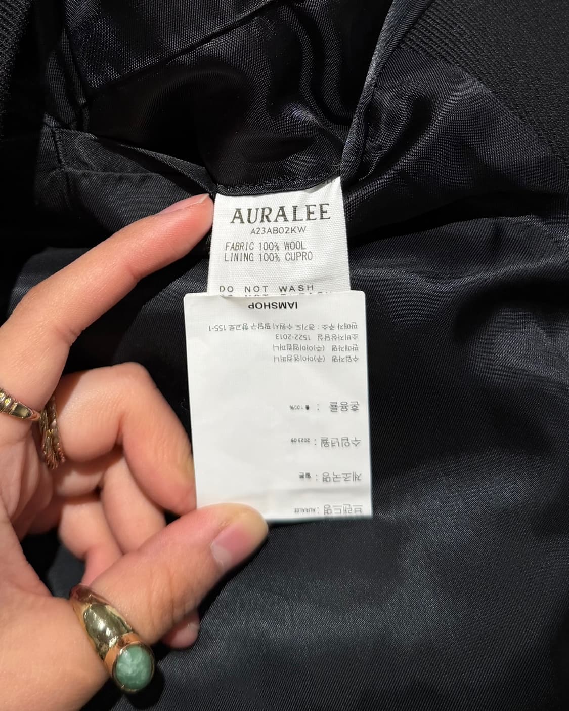 오라리 블랙 울 포켓 하프 코트 상품이미지8