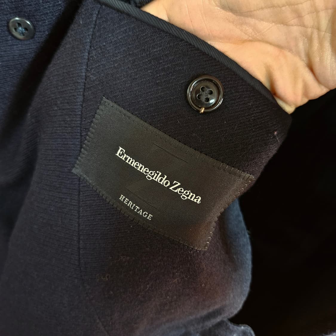 에르메네질도 제냐 Wool 100% 네이비 루즈핏 롱 코트 54size 상품이미지8