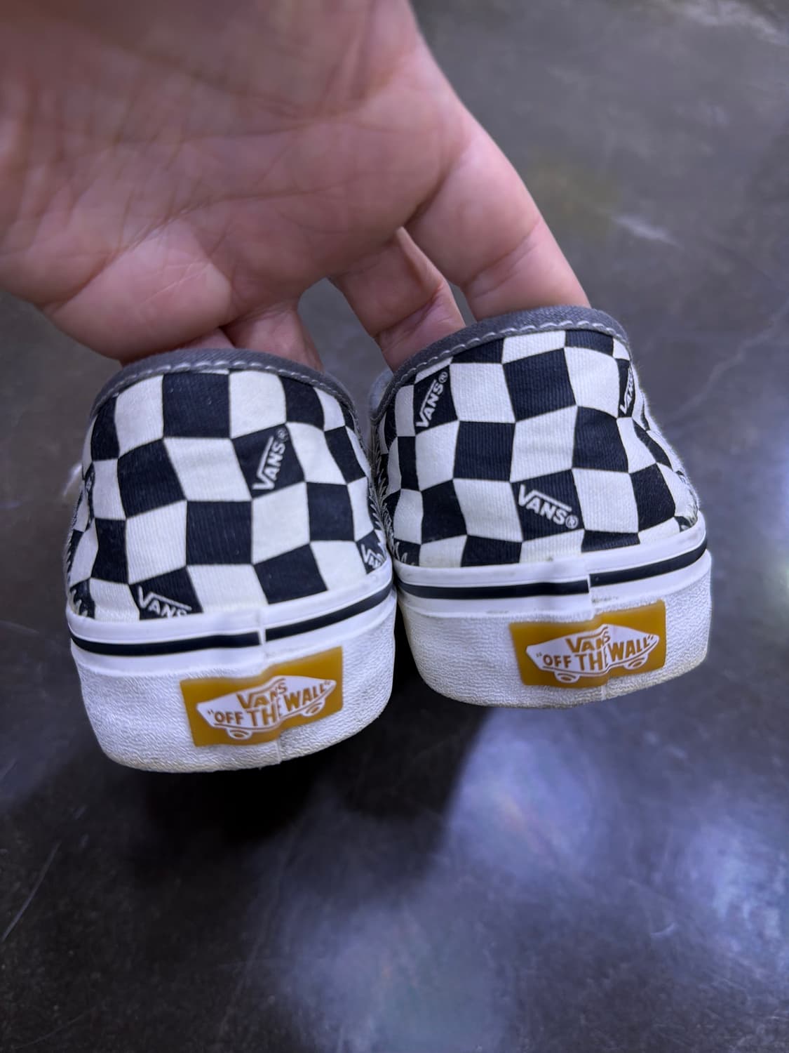 반스 어센틱 체커보드 블랙 앤 화이트 스니커즈 250 상품이미지7