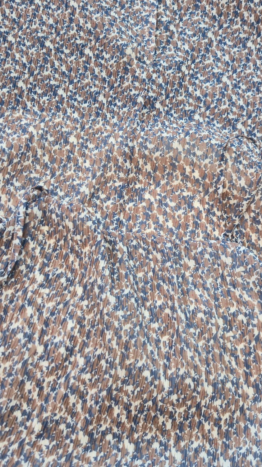 폴리 잔꽃 롱 원피스 M 브라운 패턴 나시 뷔스티에 밴딩 상품이미지5