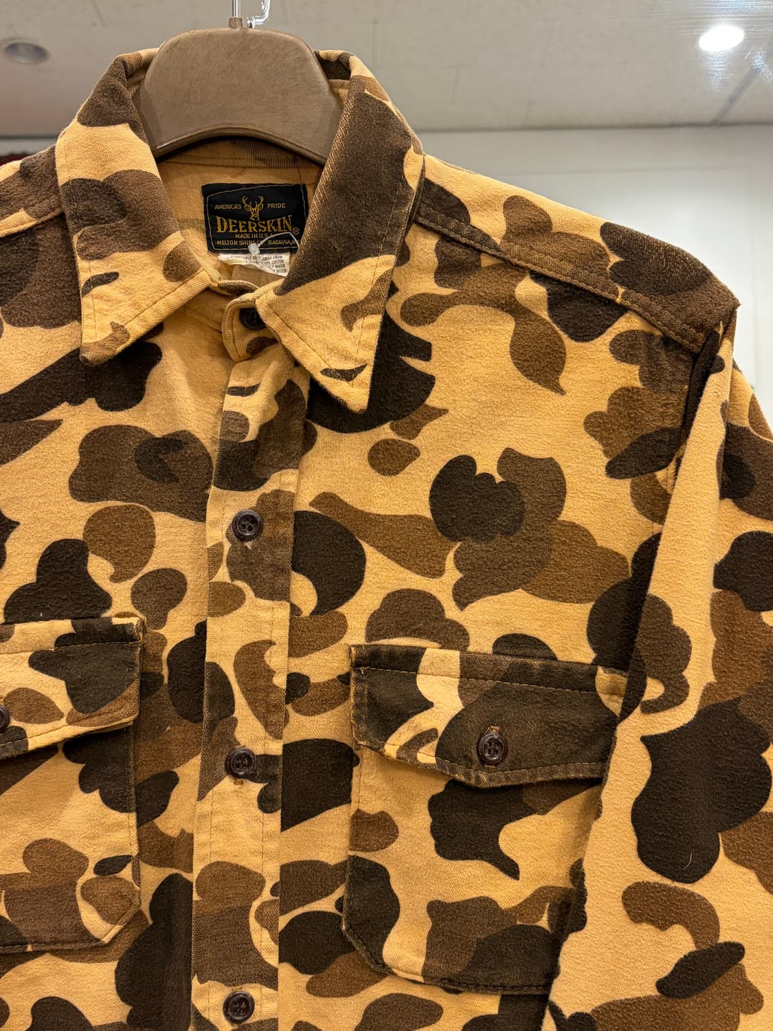 80s DeerSkin 디어스킨 덕카모 멜톤 헌팅 샤모아 셔츠 (USA) 상품이미지4