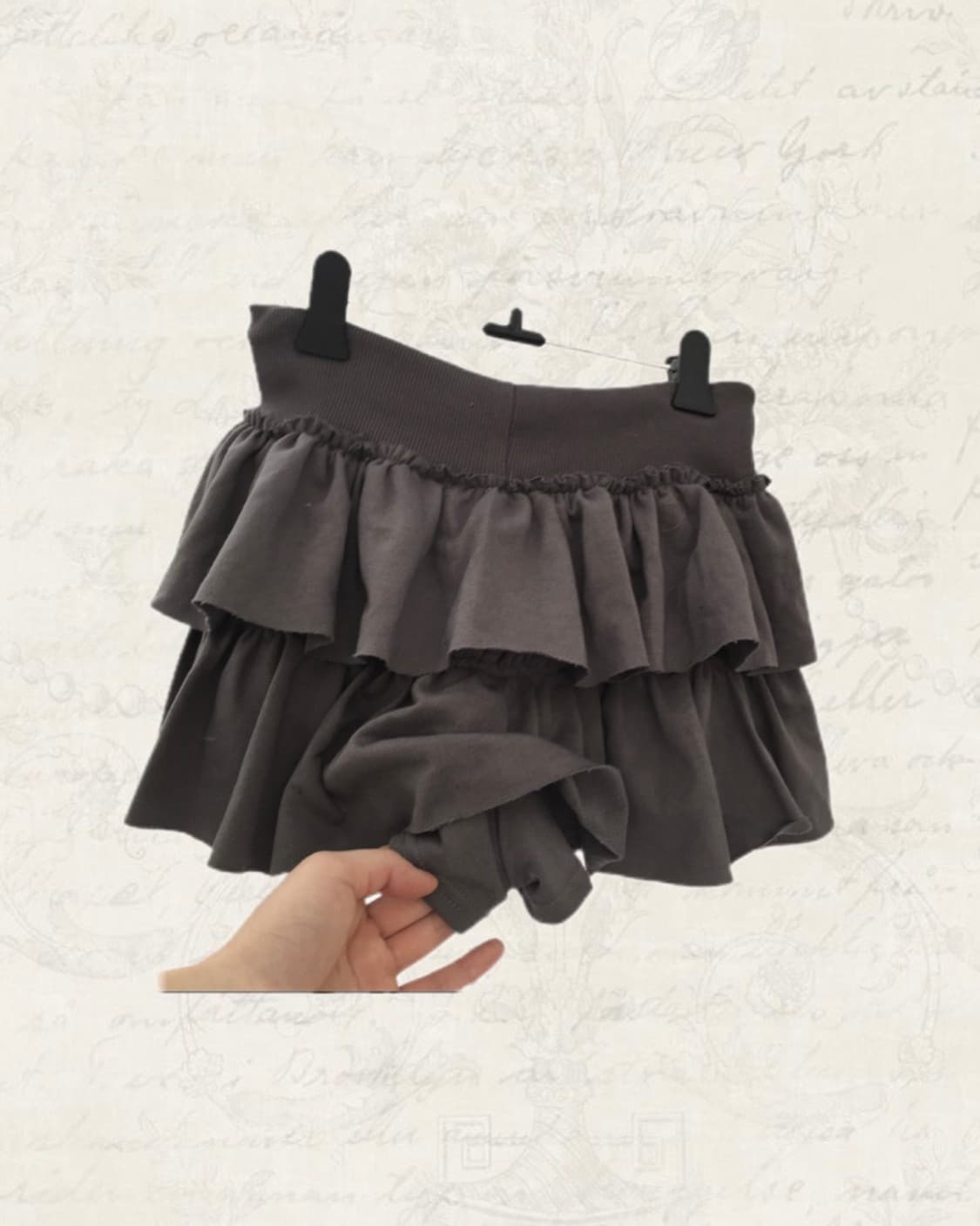 캉캉 스커트 팬츠 치마바지 차콜 새상품 상품이미지2