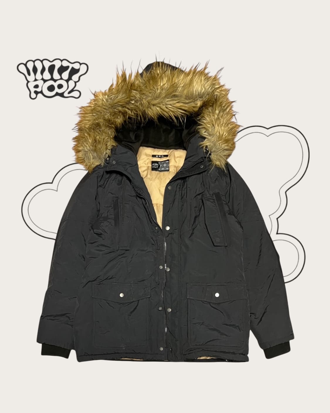 빈티지 울트라라이트 털 후드 패딩 점퍼 상품이미지1