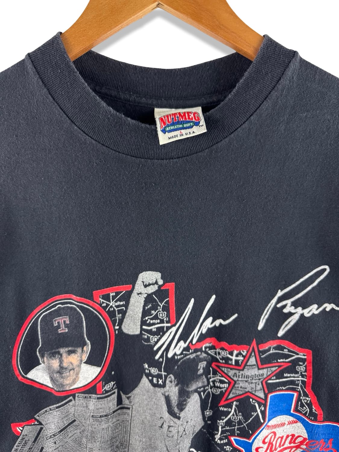 90S Nolan Ryan 레인저스 반팔티3159 상품이미지4