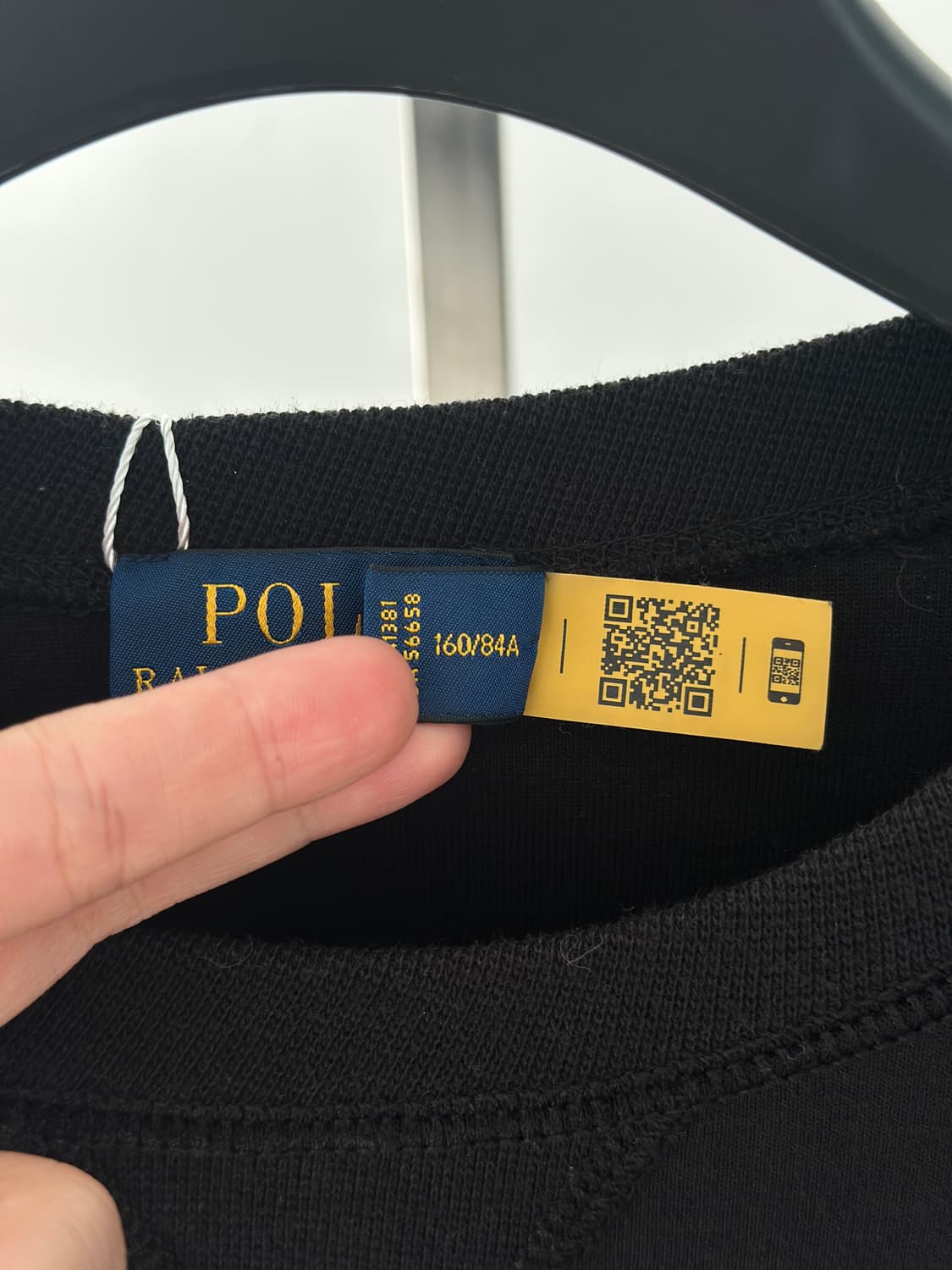 폴로 랄프로렌 블랙 세미크롭 맨투맨  상품이미지6