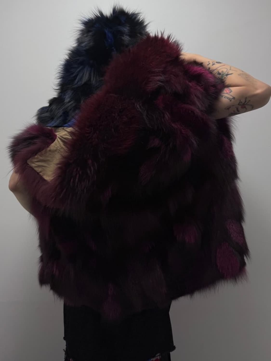 VTG FOX & RACCOON FUR HOOD VEST 상품이미지1