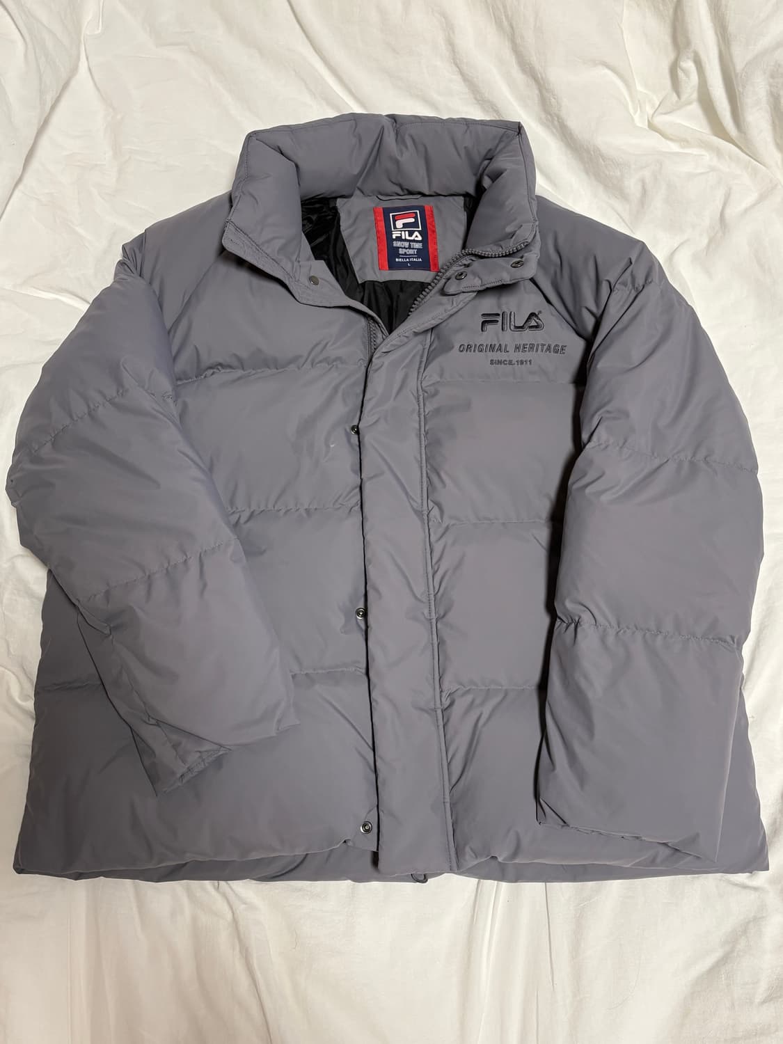 휠라 그레이 숏패딩 회색 푸퍼 아우터 상품이미지1