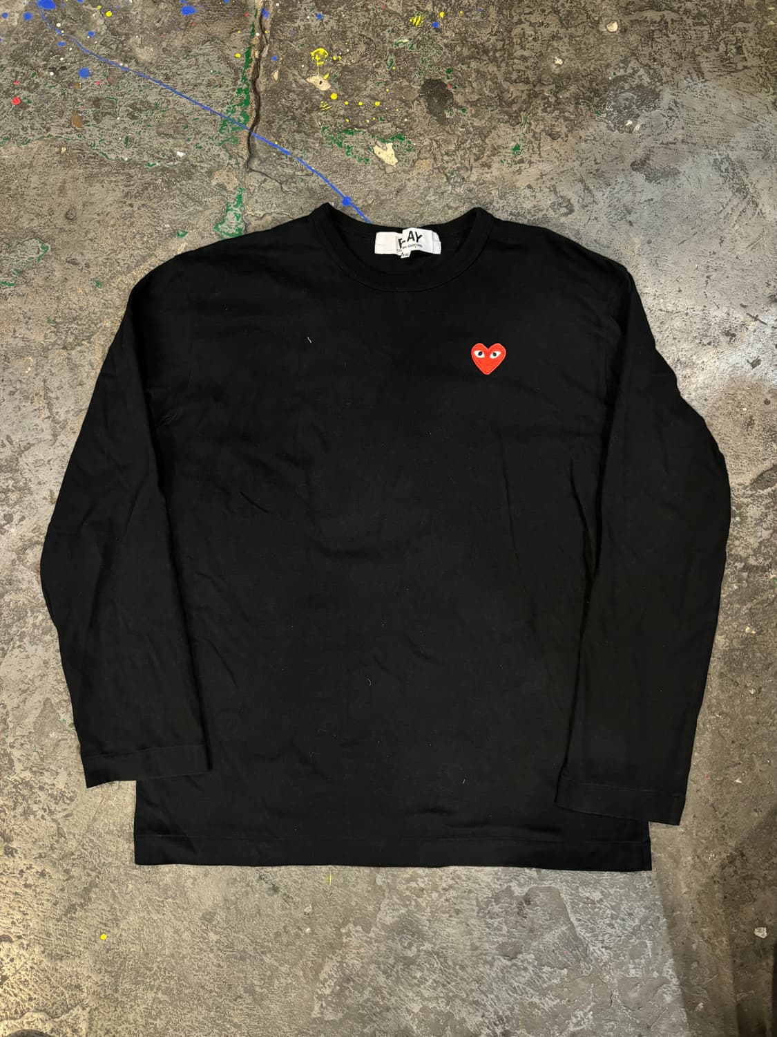 꼼데가르송 플레이 블랙 하트 긴팔티 상품이미지6