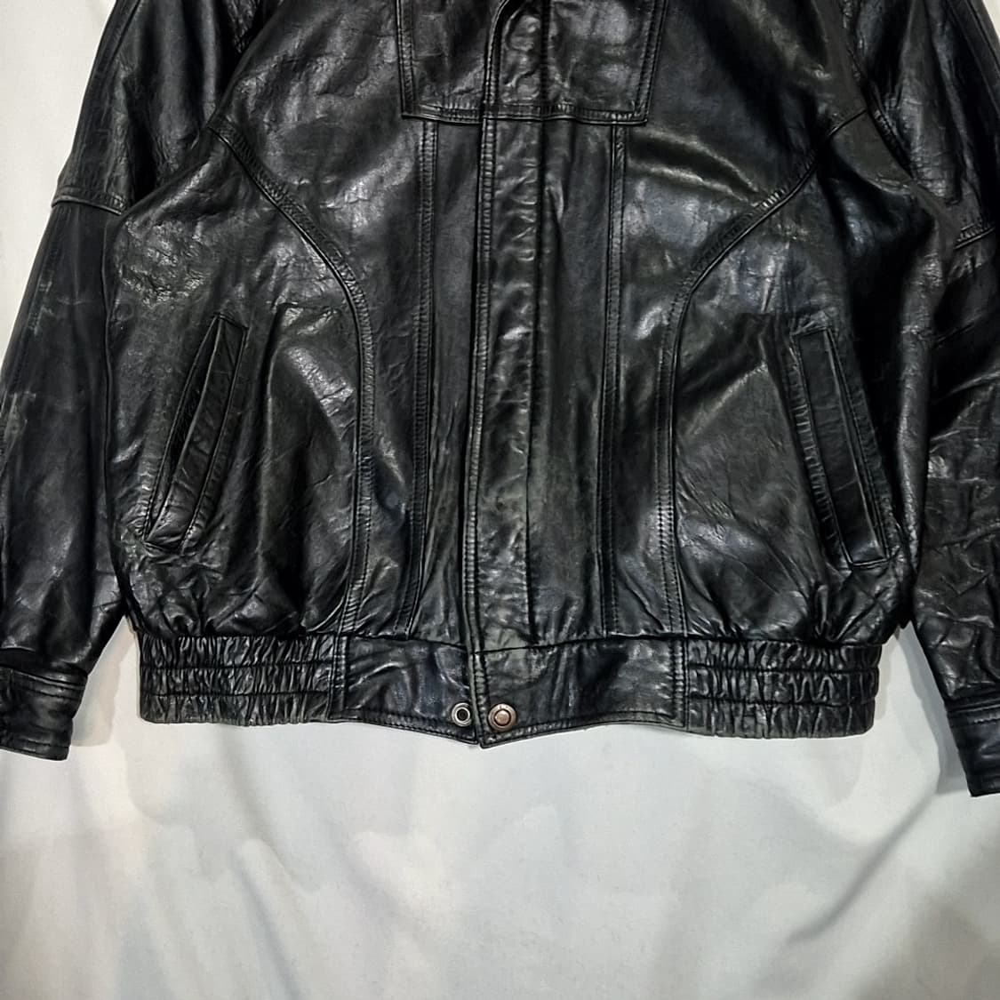 Vintage 가죽 봄버 자켓 상품이미지3