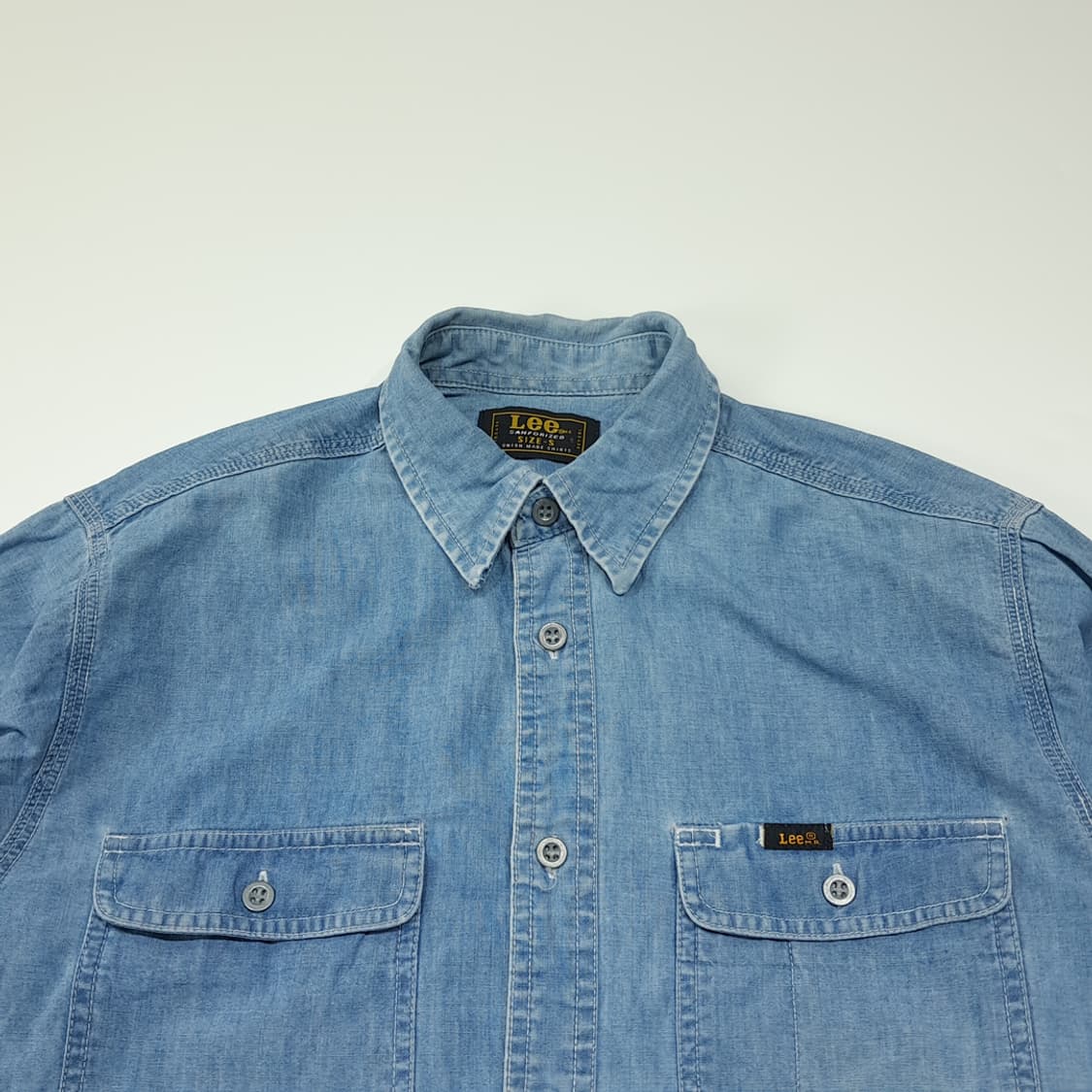 CL743 S 리 80s 유니온메이드 샴브레이 데님셔츠 남방 상품이미지2