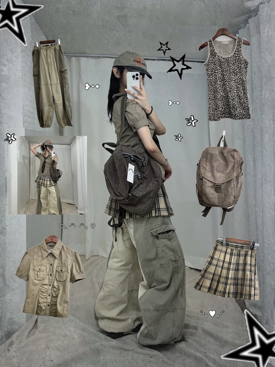 Y2k 데일리 브라운 러힙 키플링 백팩 상품이미지1