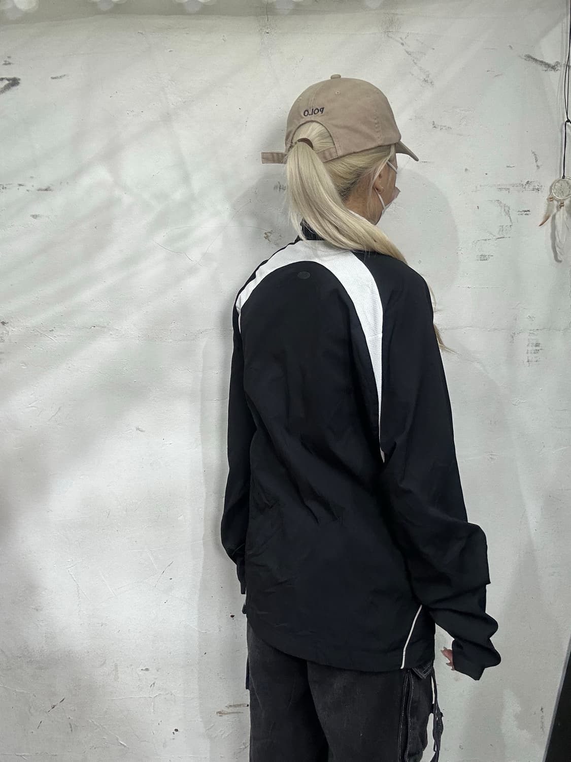 아디다스 블랙 화이트 바람막이 자켓 M 상품이미지3