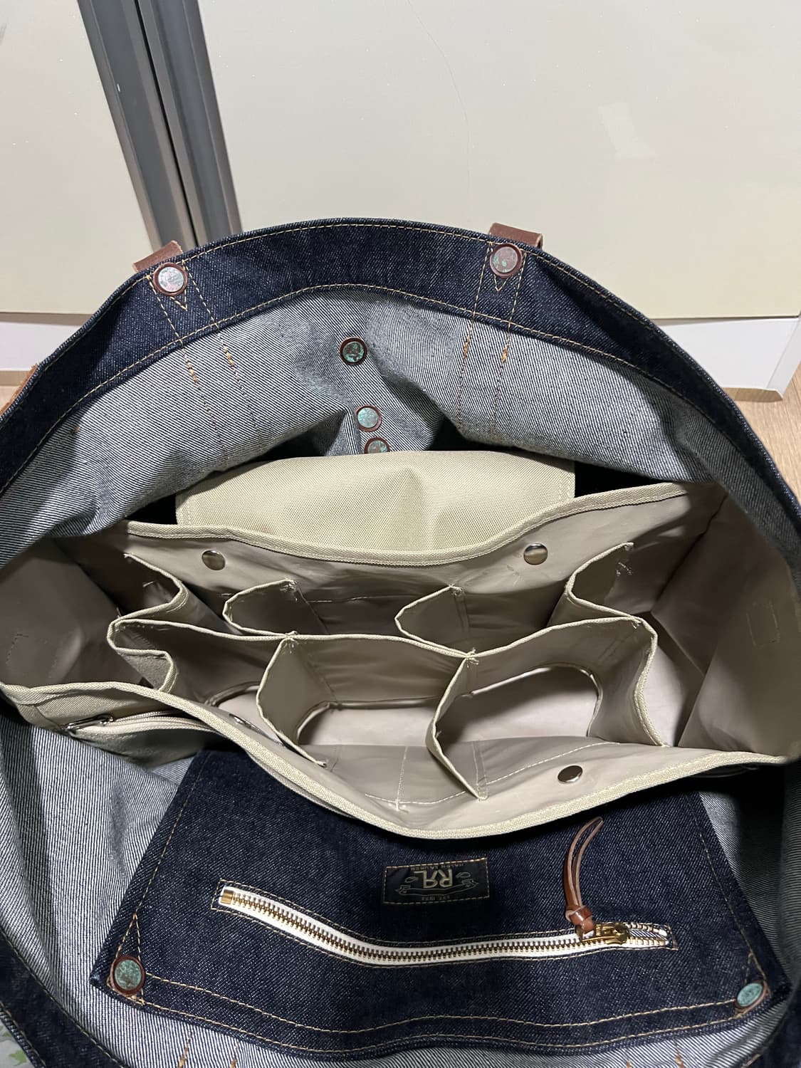 RRL 레더 트림 데님 토트백 상품이미지9