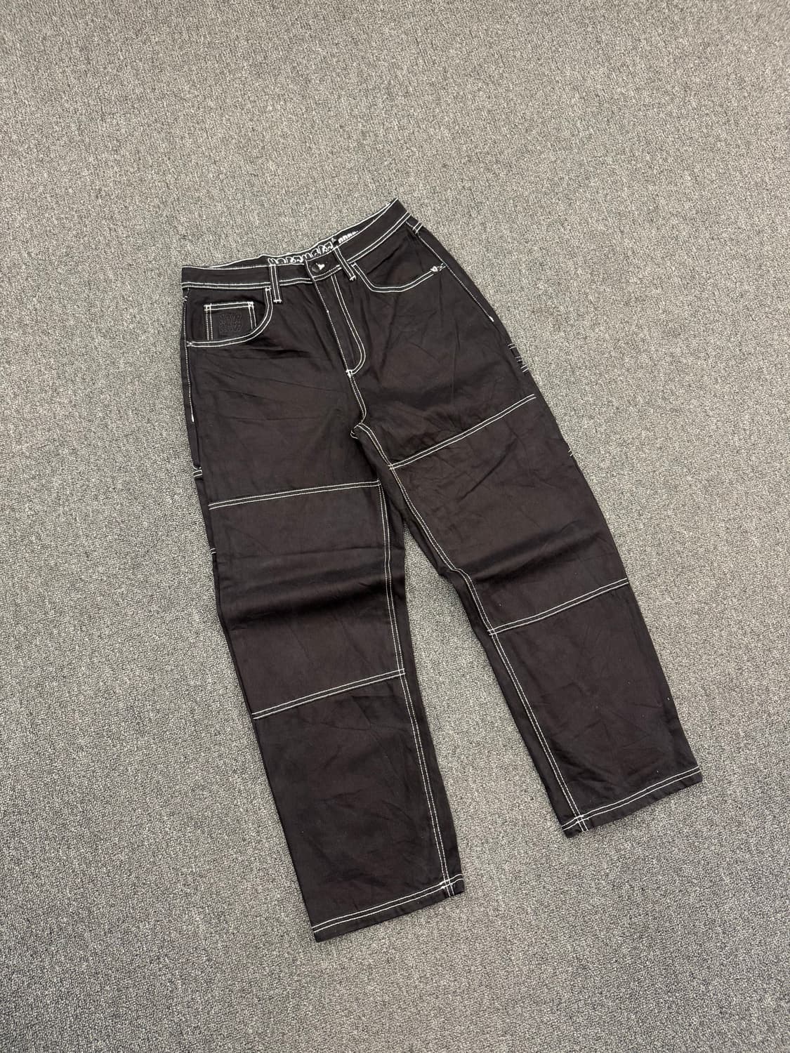 American vintage 화이트 스티치 더블니 블랙 워크 팬츠 상품이미지1