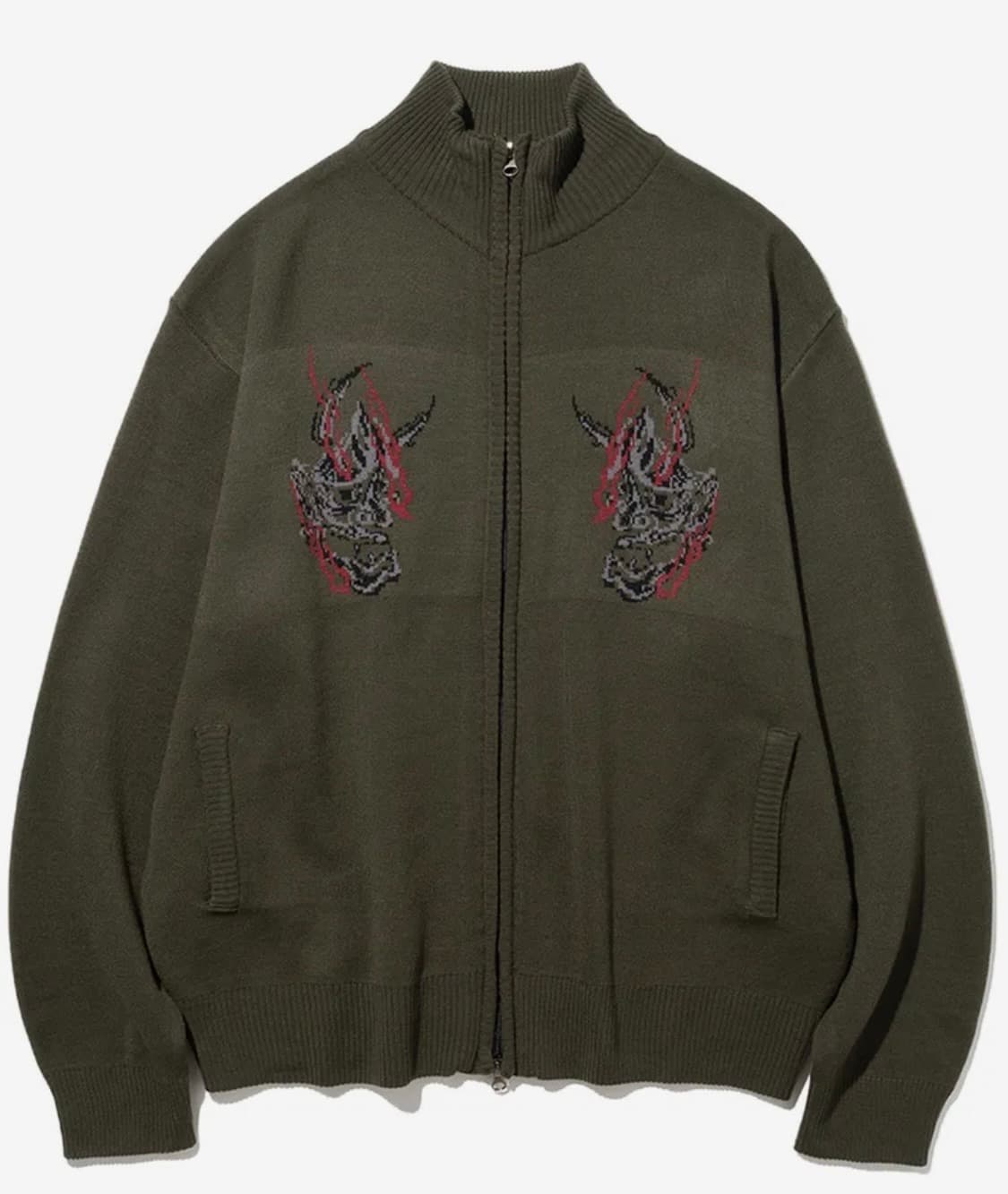 낫포너드 데빌 니트집업 카키 Devil Knit Zip up [L] 상품이미지3