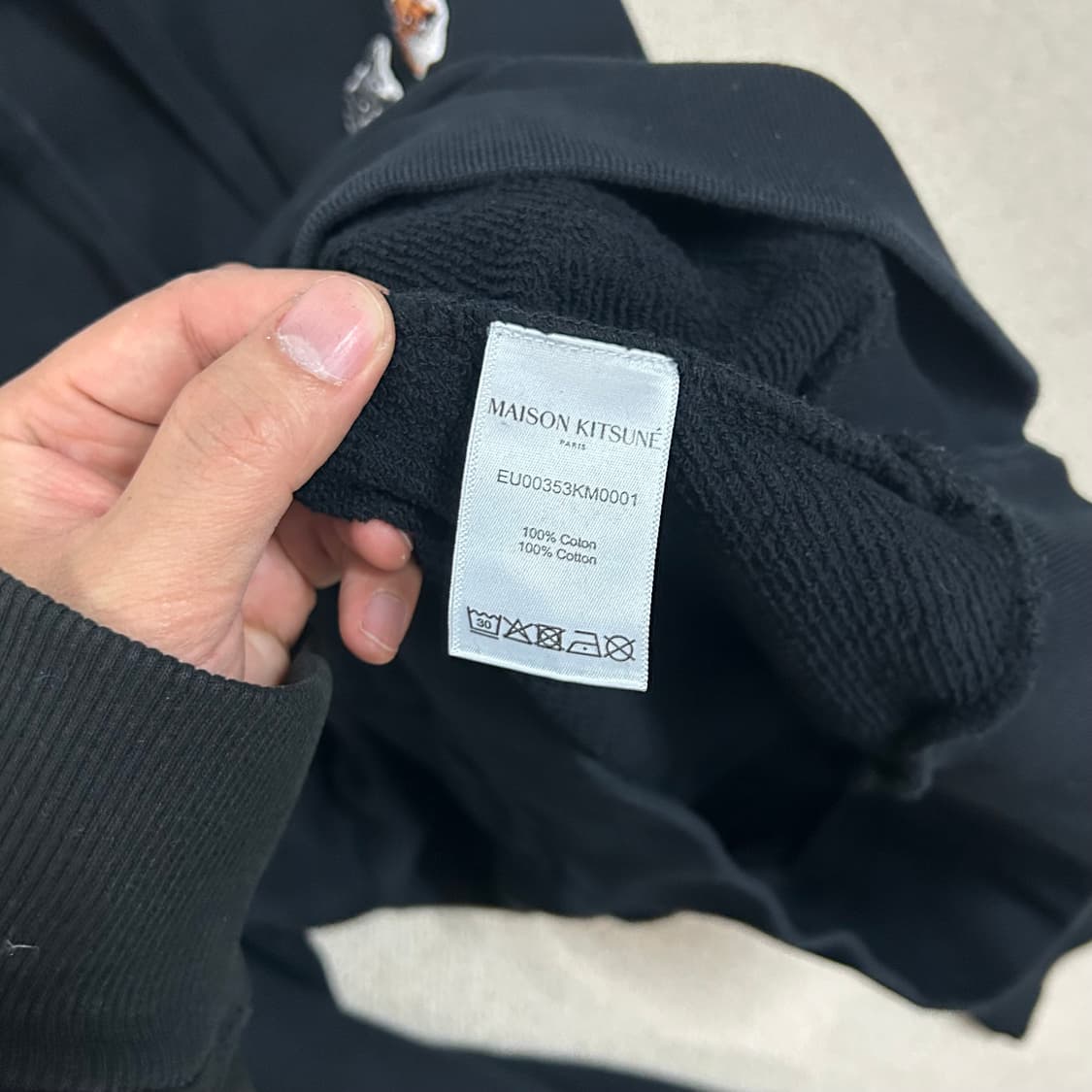 (M) 메종키츠네 더블 폭스 블랙 후드 상품이미지7