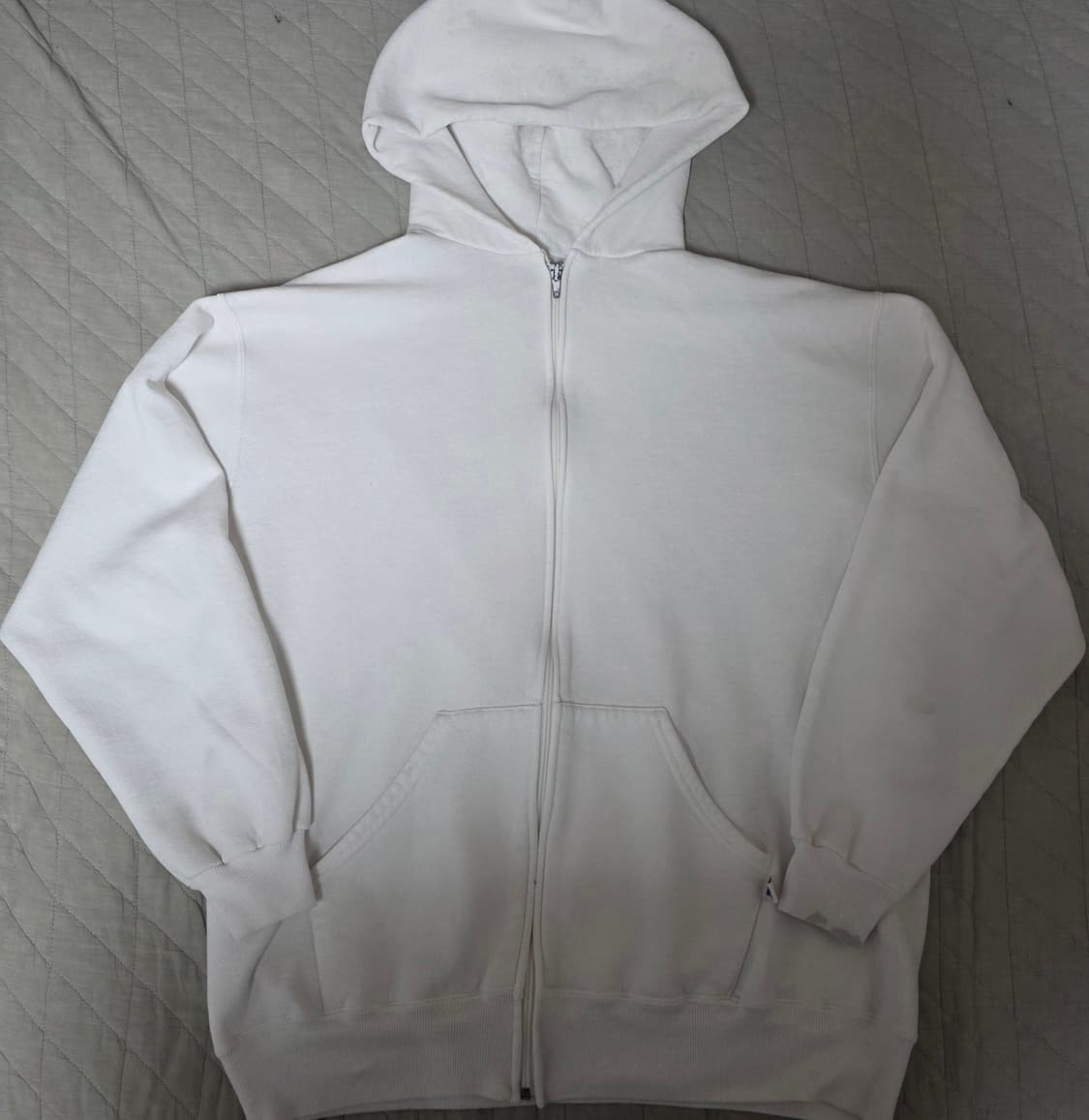 [XL] 90s 빈티지 러셀 애슬레틱 화이트 후드집업 USA 페인트 상품이미지1