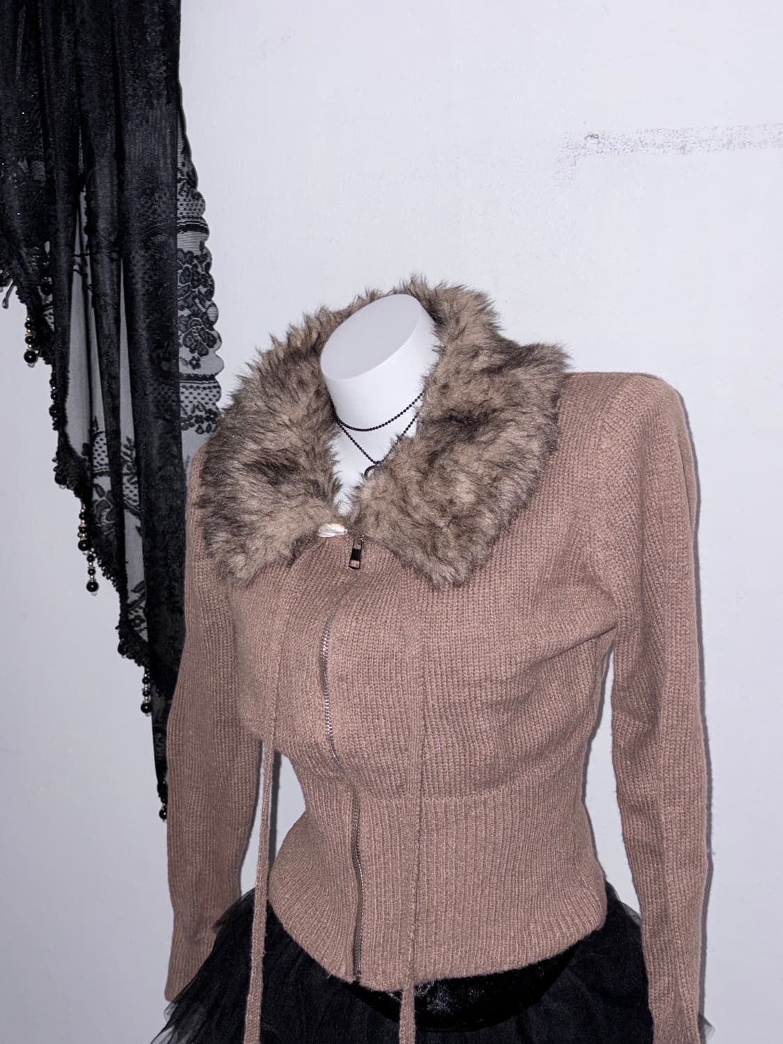 코코아 폼폼 퍼 후집 데일리 갸루 퍼 후드 후드집업  상품이미지5