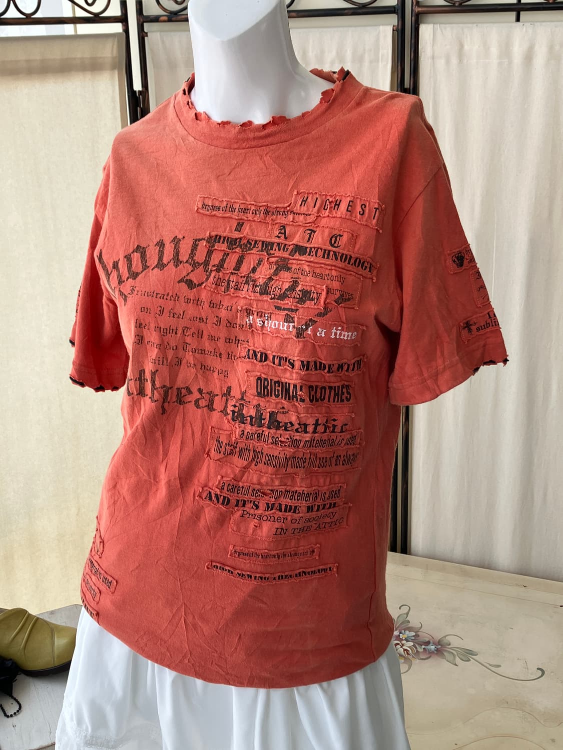 funky grunge lettering half t-shirt 상품이미지3