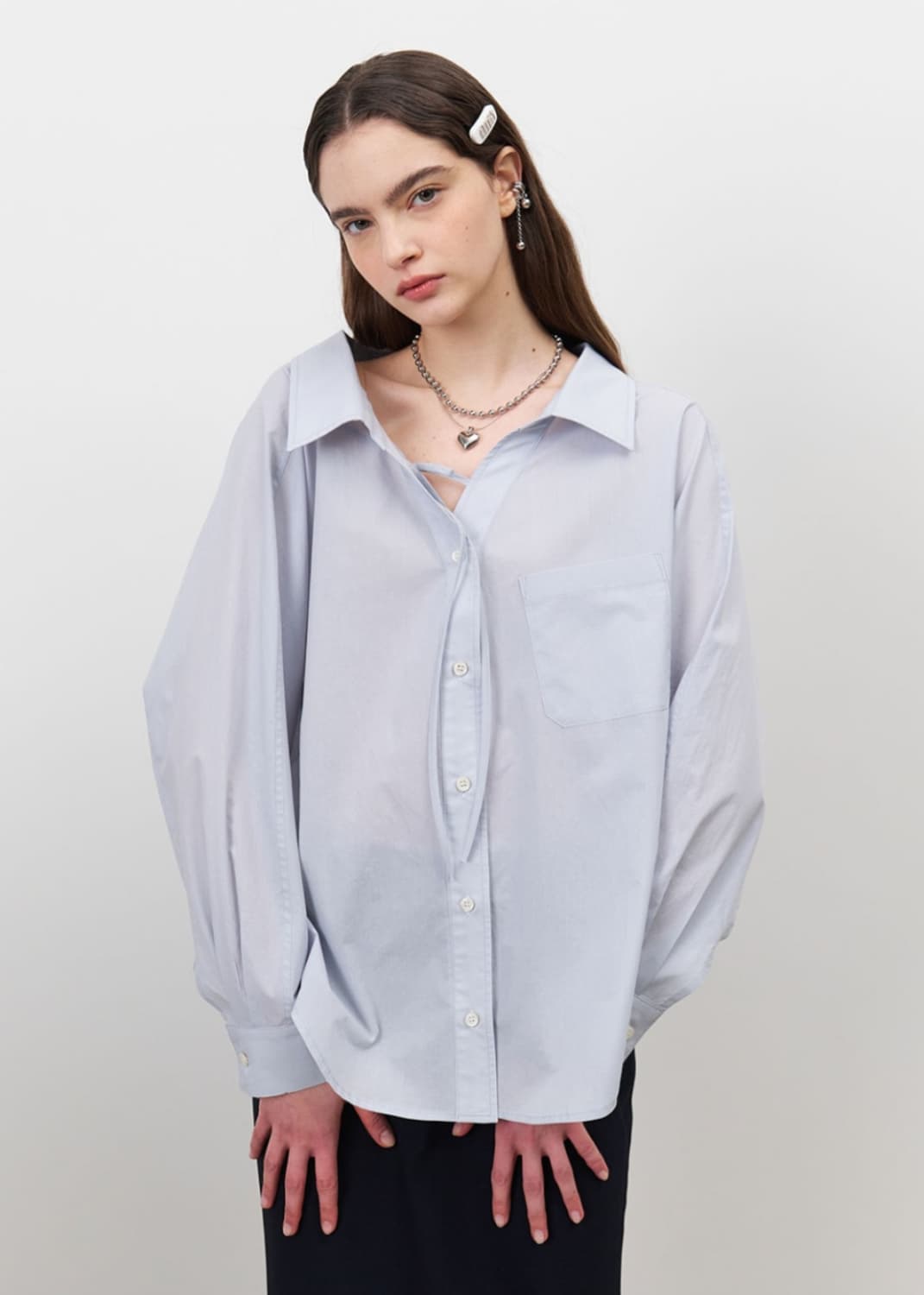 마론에디션 블루 스트링 오버사이즈 셔츠 상품이미지2