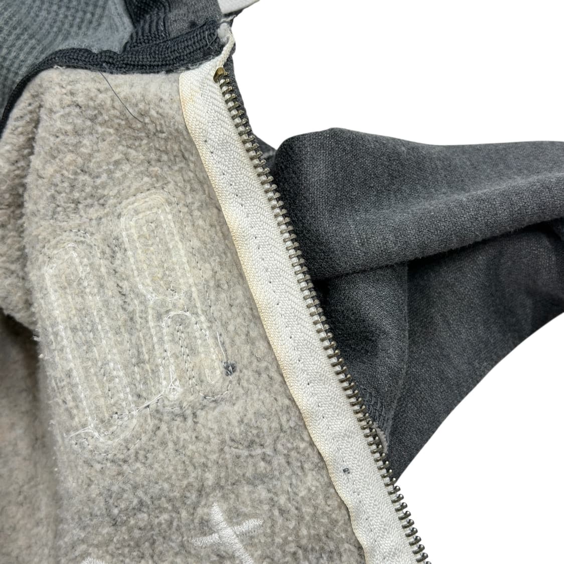 아베크롬비 데미지 디테일 Y2K 후드집업 자켓 그레이 S 상품이미지5