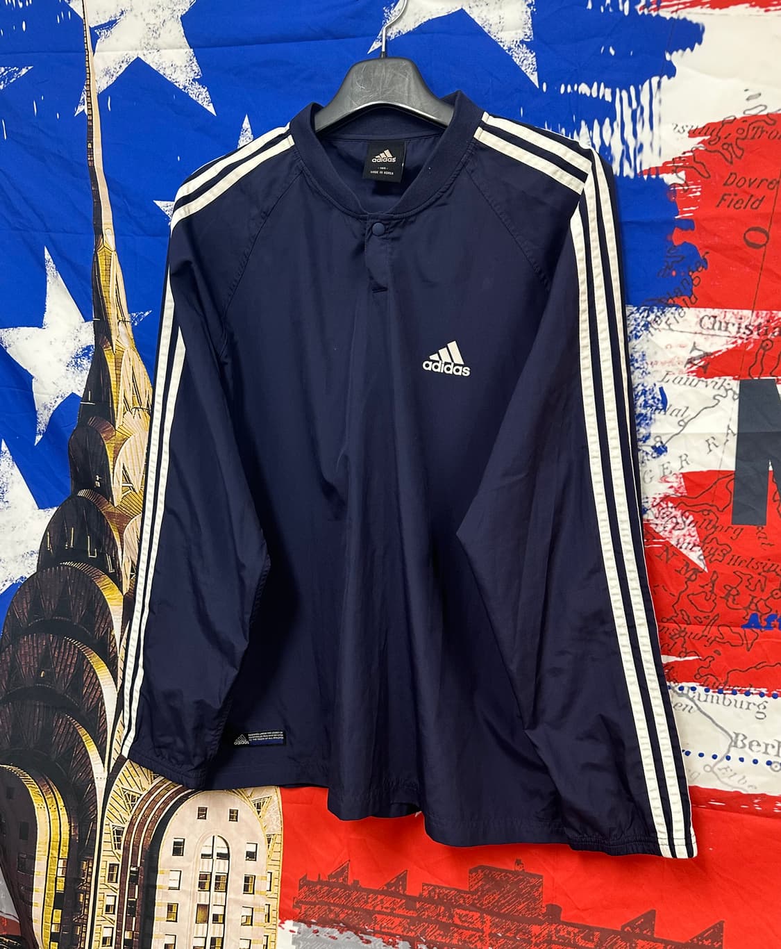 아디다스 네이비 오버핏 헨리넷st 바람막이XL105 상품이미지2