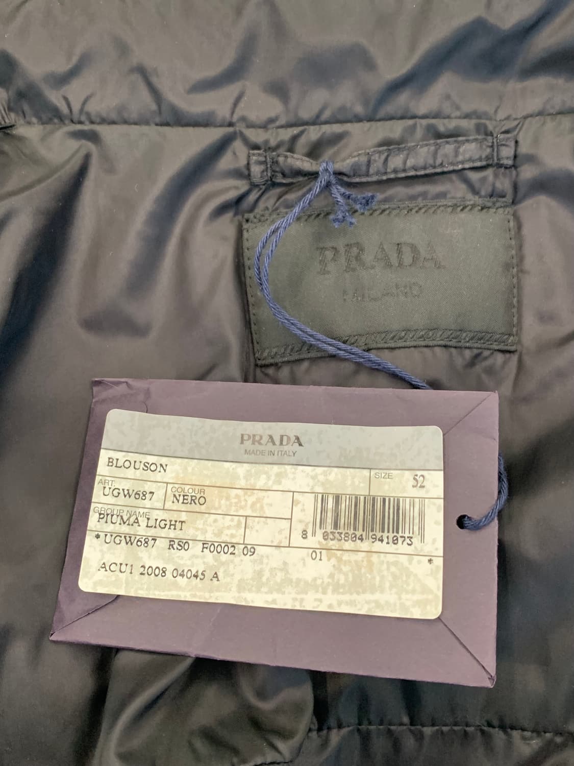 PRADA 프라다 집업 패딩재킷(52 사이즈)해외발송 상품이미지9