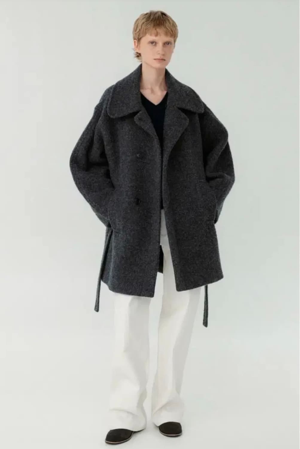 rrace 레이스 하이넥 싱글 코트 상품이미지4