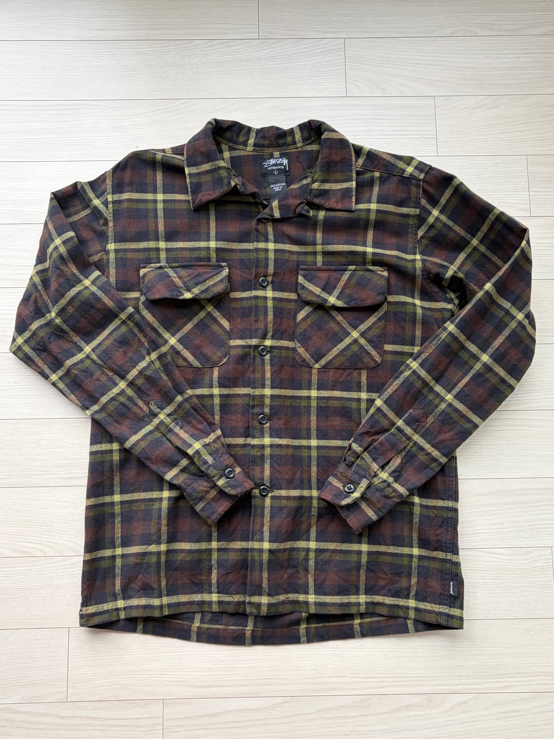 00s 올드 스투시 stussy 빈티지 패턴 체크 셔츠 L (103) 상품이미지1