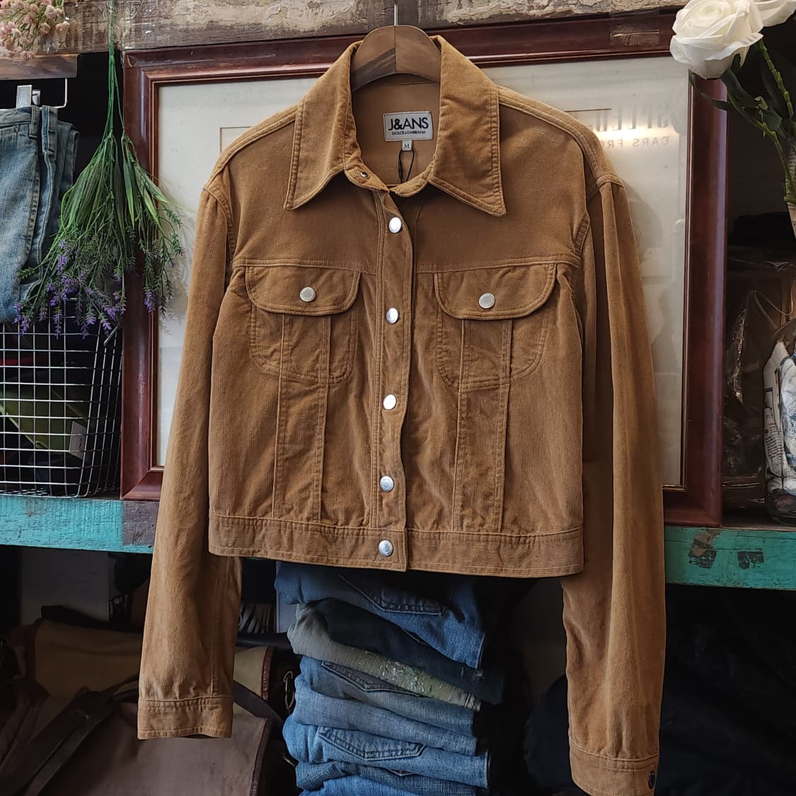 돌체앤가바나 웨스턴 자켓 벨벳 트러커 자켓 골든 브라운 m 상품이미지2