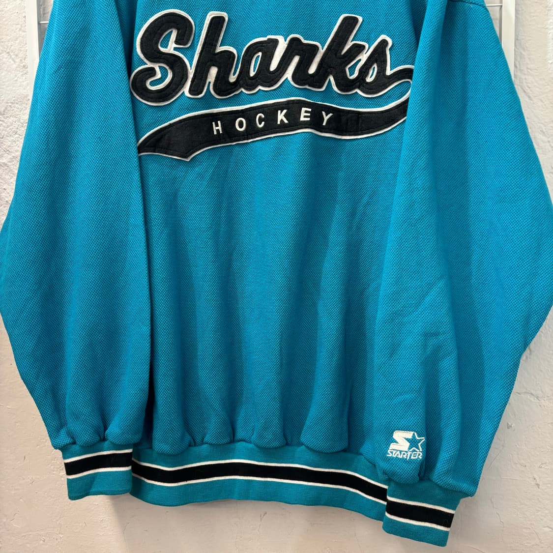 스타터 X NHL 90s 올드스쿨 산호세 샤크스 니트 XL 상품이미지4