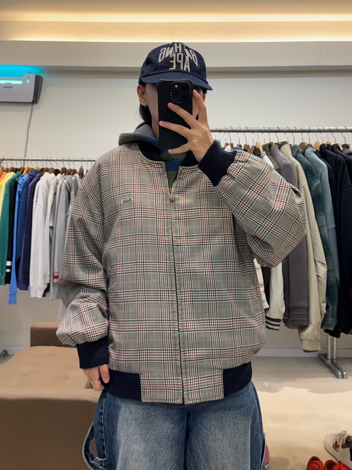 00‘s 라코스테 체크 블루종 자켓 상품이미지7