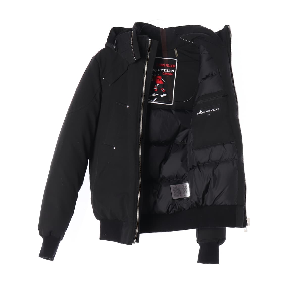 무스너클 후드 봄버 덕다운 숏 패딩 상품이미지2