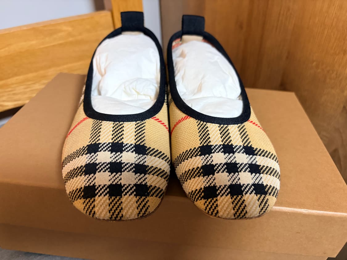 버버리 체크 패턴 플랫 슈즈 36 여성 단화 로퍼 230 상품이미지3