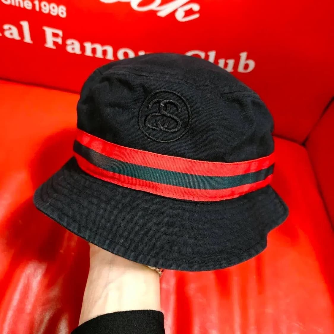 스투시(Stussy) 삼선밴딩 시그니쳐로고 버킷햇 L/XL 상품이미지2