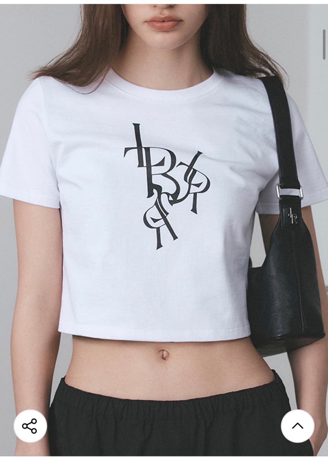 (FREE) 레더리 LR 로고 크롭 반팔 티셔츠 [WHITE] 판매 상품이미지6