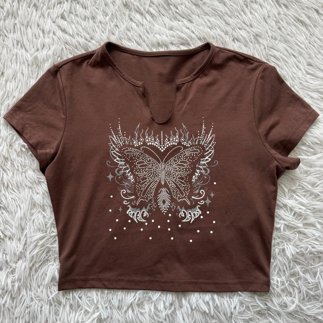 Y2K 일본빈티지 크롭티 y2k반팔 빈티지크롭티 나비반팔 S 36 상품이미지2